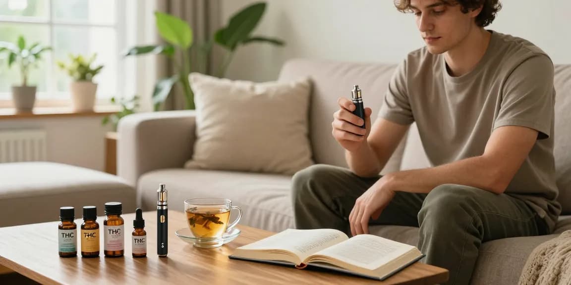 Explore strong THC vapes UK in a natural wellness setting, featuring a premium vape device and organic wellness products for holistic relaxation.