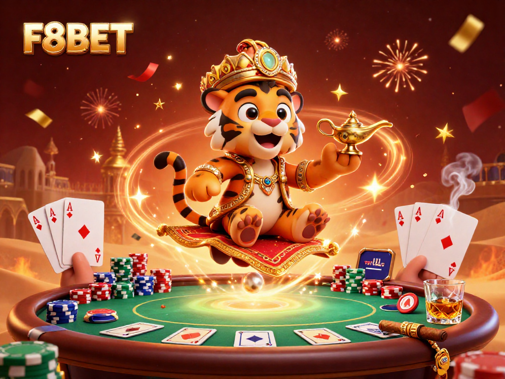 Experience the thrilling world of F8BET with dynamic characters and vibrant gambling elements.