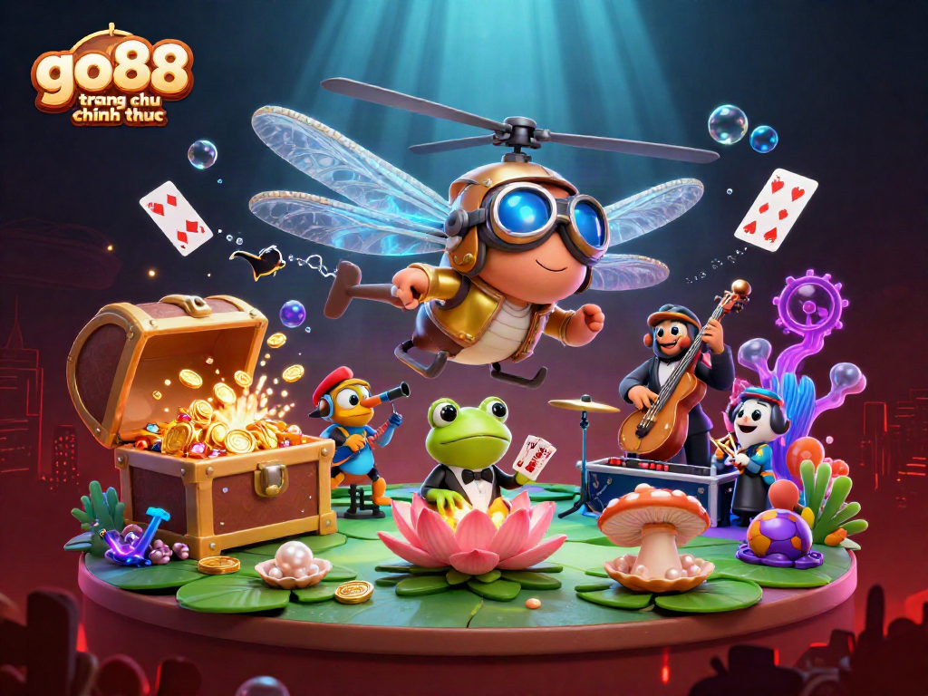 Experience excitement at go88 trang chu chinh thuc with vibrant casino elements and lively characters.