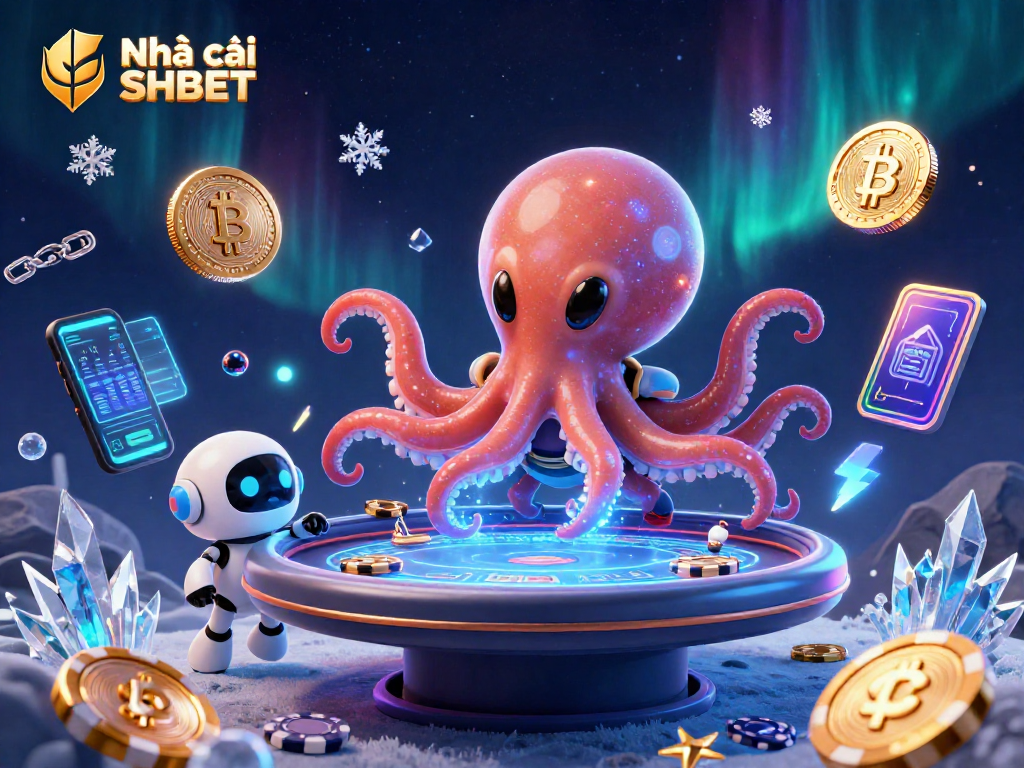 Engage in thrilling gameplay at Nhà cái SHBET with vibrant alien-themed poker table action.