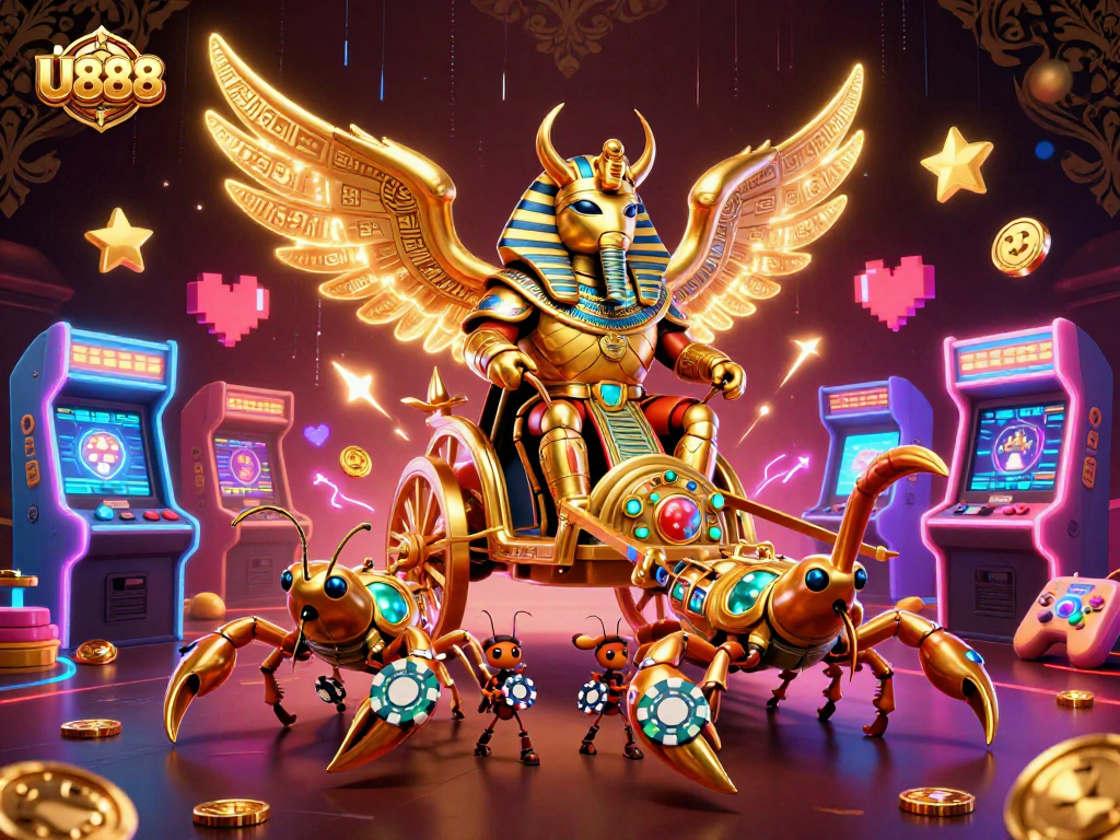 Experience thrilling gameplay at U888 with vibrant casino elements and dynamic characters.