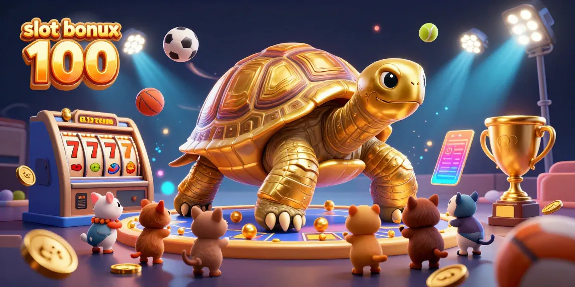 Exciting gameplay featuring slot bonus 100 with a colossal tortoise pinball machine and eager animals.