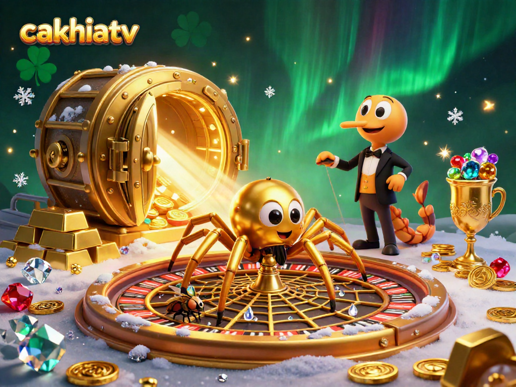 Experience exhilarating gambling at cakhiatv with a playful spider and dynamic web of fortune.