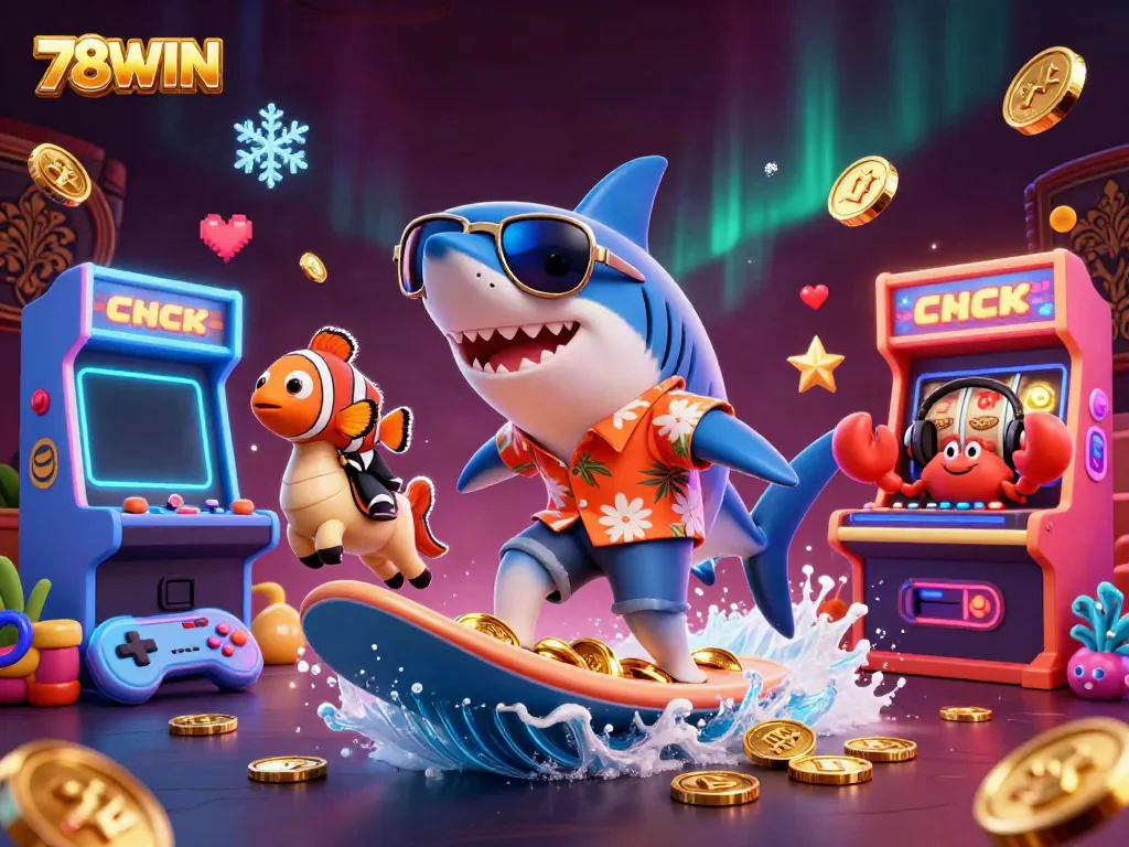 Engage with thrilling games at 78WIN featuring vibrant 3D characters and casino elements.