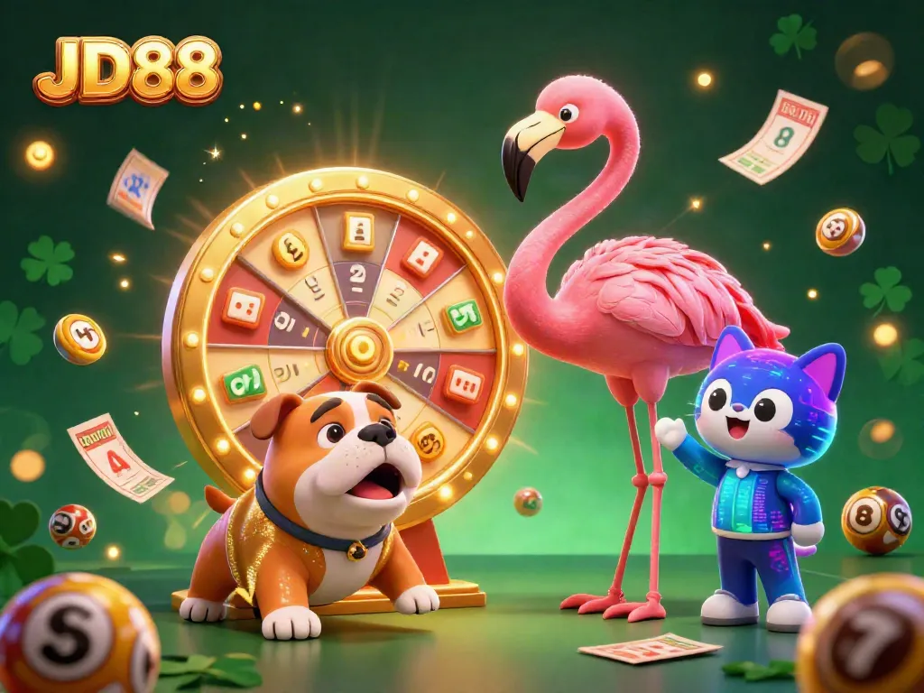 Spin the JD88 prize wheel with vibrant lottery elements and sparkling effects for the ultimate gaming experience.