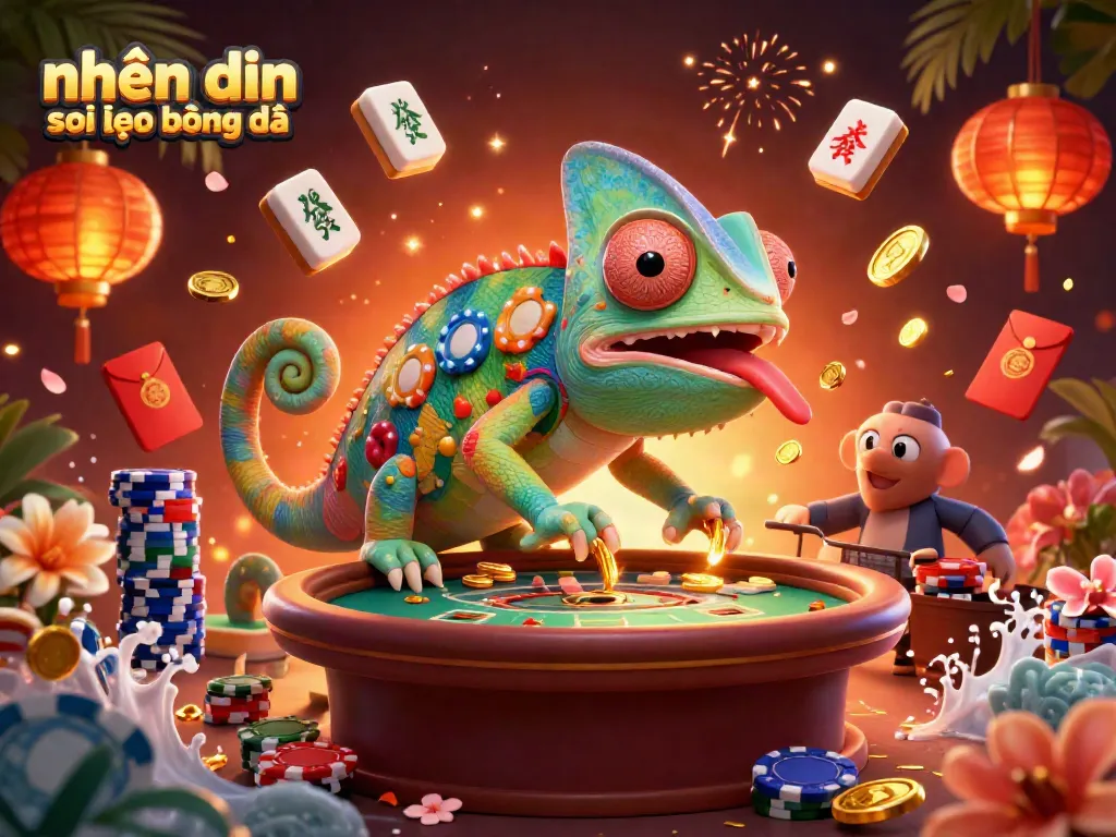 Experience nhận định soi kèo bóng đá in a vibrant 3D casino illustration with dynamic elements and characters.