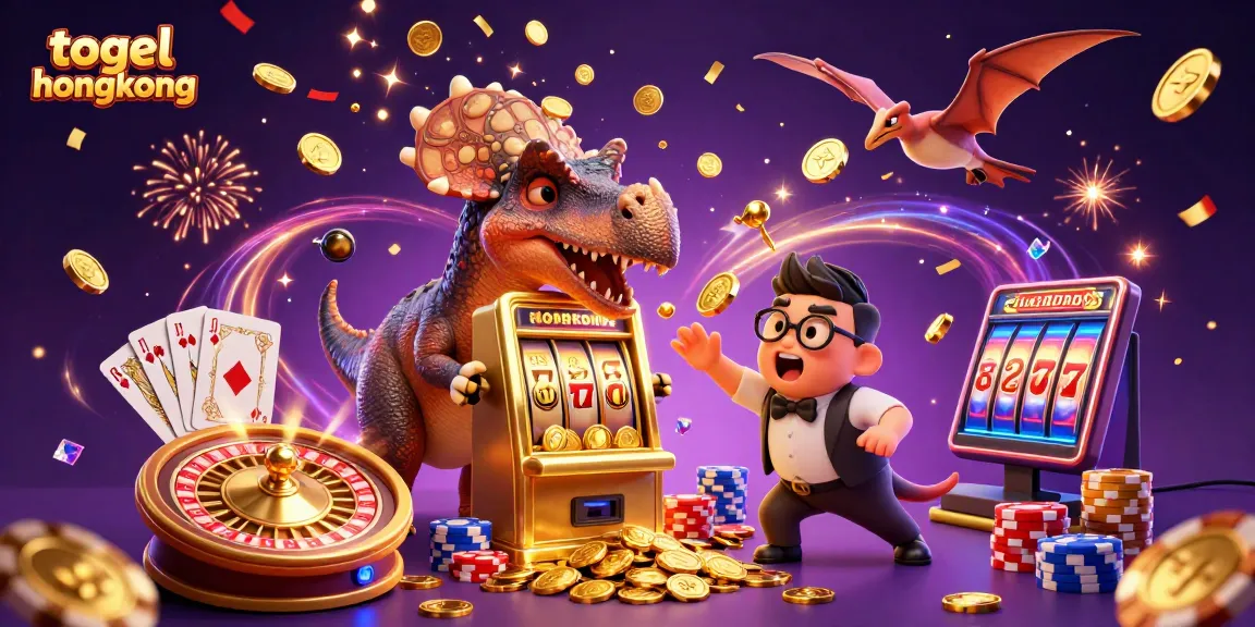 Cascade of golden coins flies from togel hongkong slot machine in a vibrant casino scene