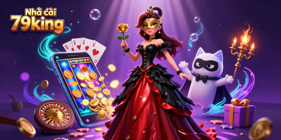 Experience the thrill of gaming with Nhà cái 79king through this vibrant 3D casino illustration featuring immersive elements.