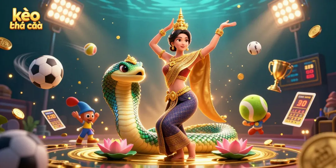 Experience kèo nhà cái with vibrant sports betting action amidst stunning 3D characters and elements.