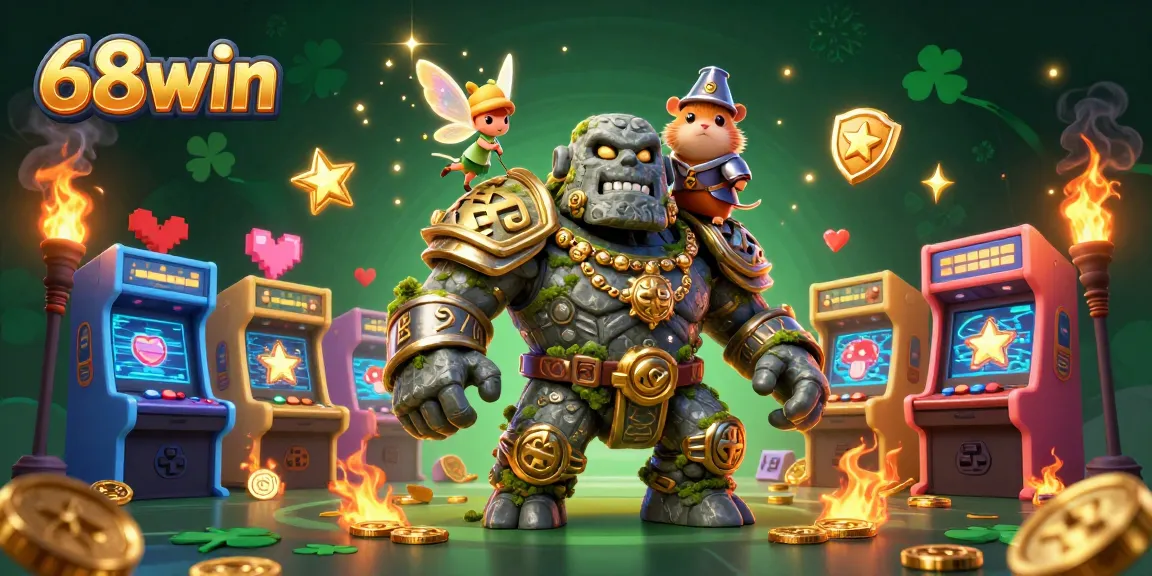 Experience the thrill of gaming at 68win with vibrant characters and dynamic casino elements.