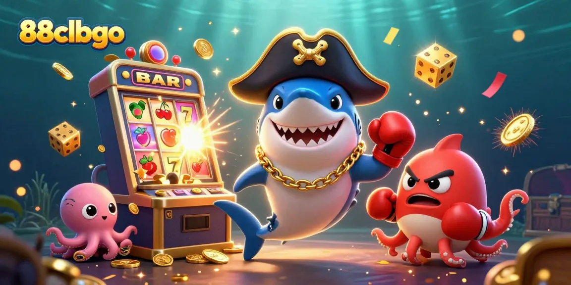 Experience thrilling gaming action with 88clbgo featuring a dynamic pirate-themed illustration of characters and casino elements.