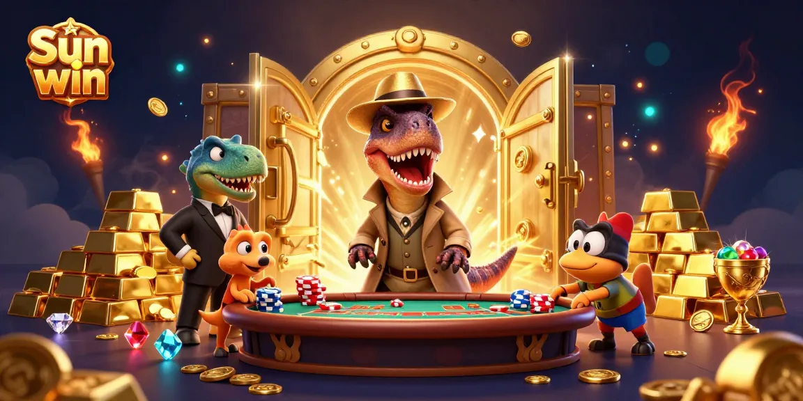 Experience Sun win at an engaging blackjack table populated with animated dinosaurs and treasures.