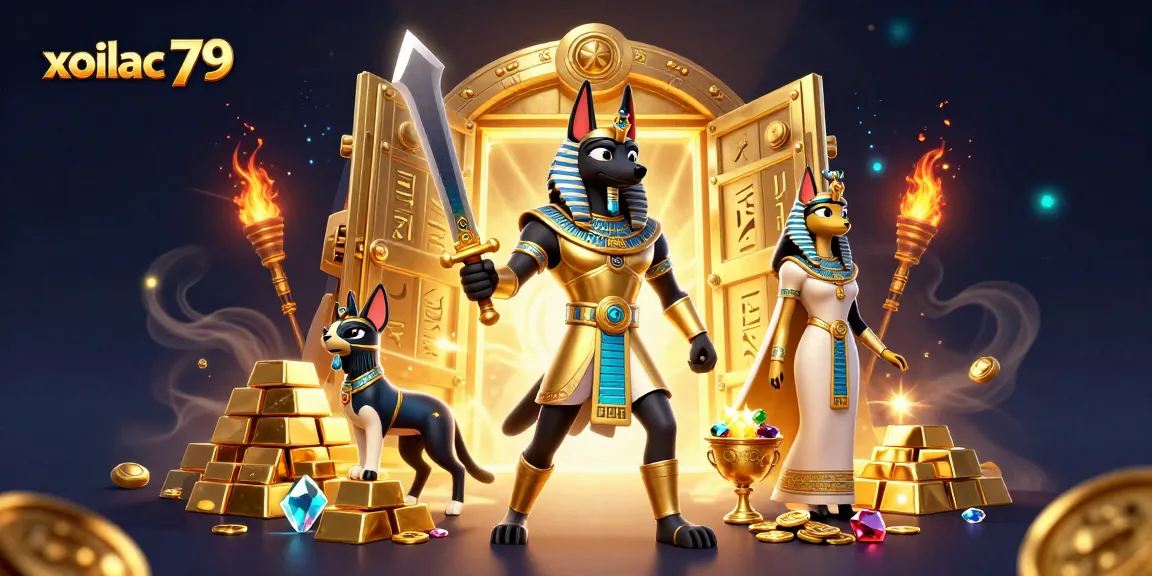 Experience the thrill of gambling with xoilac 79's vibrant treasure scene filled with rich 3D elements.