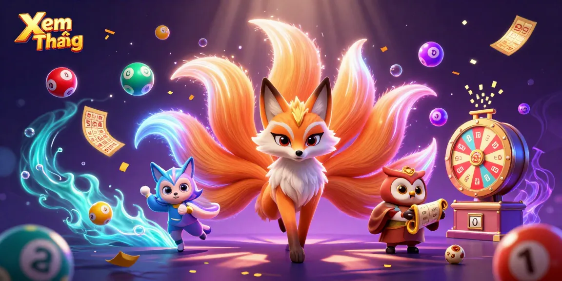 Xem Thêm and explore vibrant casino fun with mystical characters in a colorful 3D digital illustration.