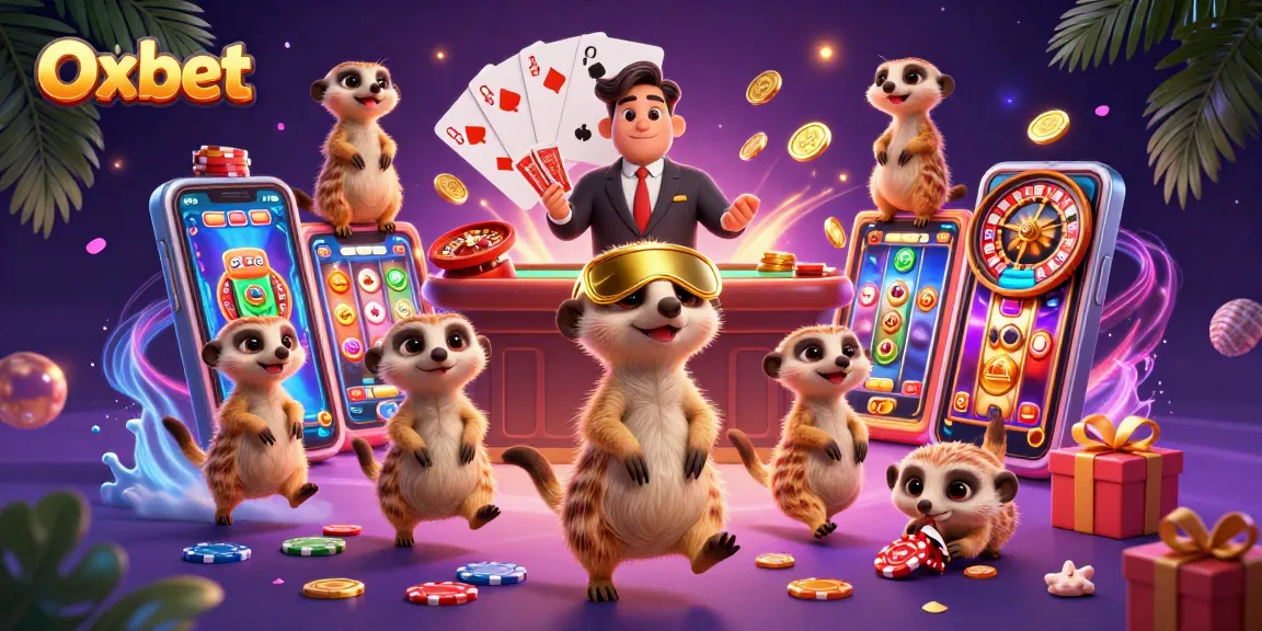Engage with Oxbet's casino experience featuring a vibrant meerkat-themed casino operation with excitement and action.