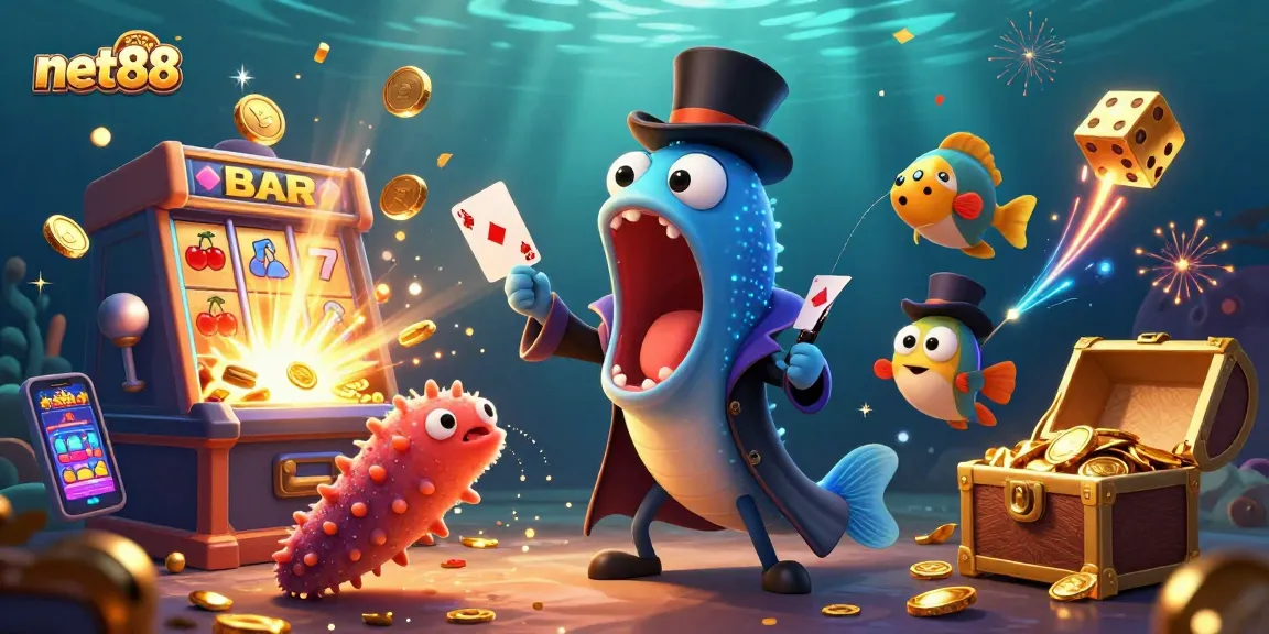 net88's enchanting 3D casino scene featuring vibrant characters and jackpot excitement.