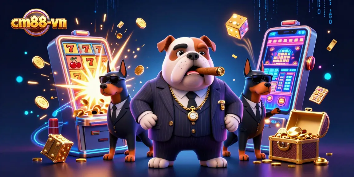 Experience thrilling gaming action at cm88-vn with animated slots and vibrant casino elements.