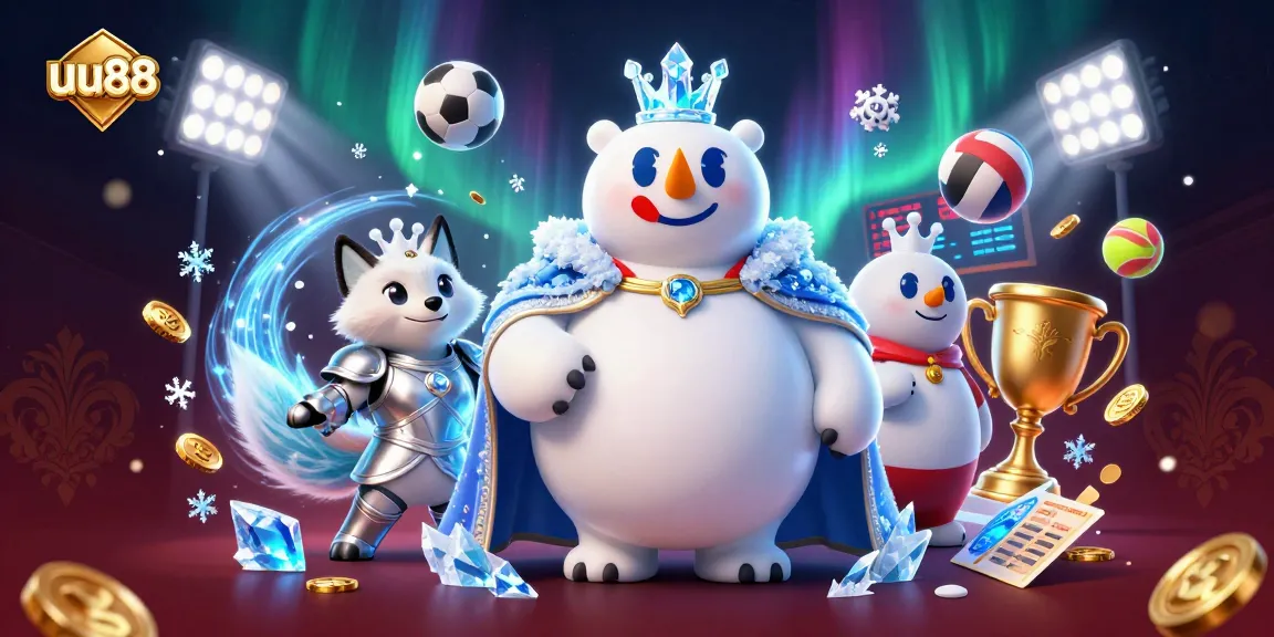 Experience winning energy at uu88 with vibrant sports-themed 3D casino illustration.