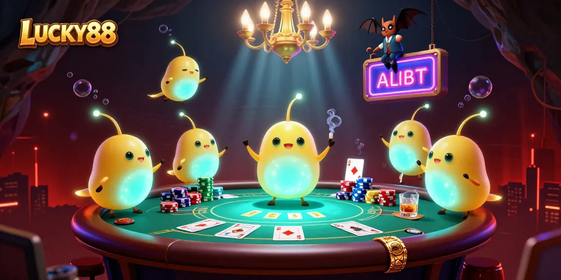 Illuminate your game with LUCKY88, featuring neon glowworms in a vibrant casino.