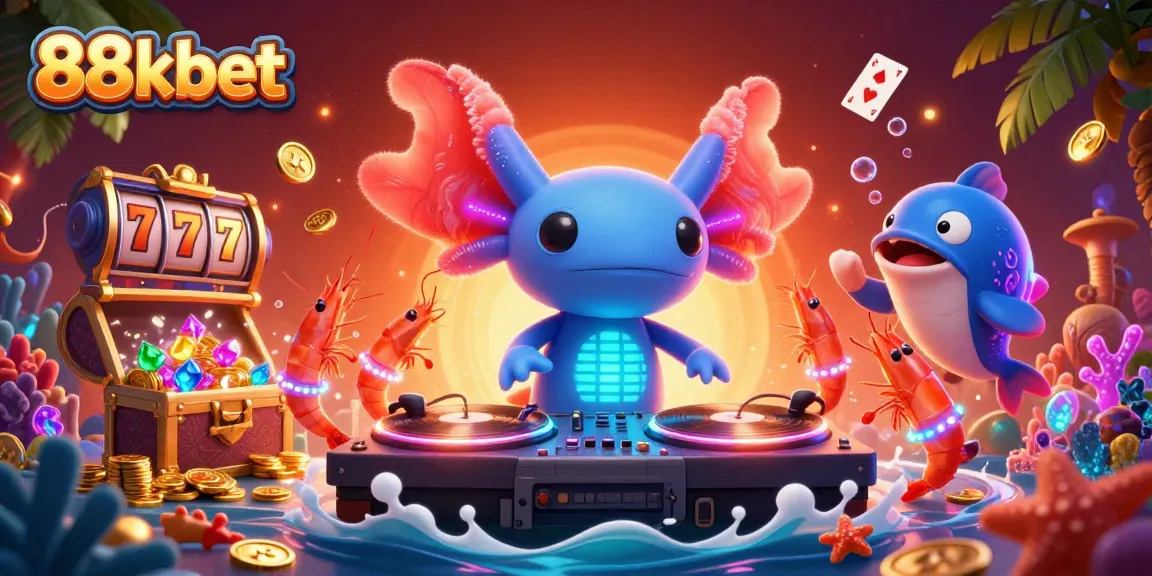 Experience the dynamic energy of 88kbet with vibrant underwater casino characters and thrilling game elements.