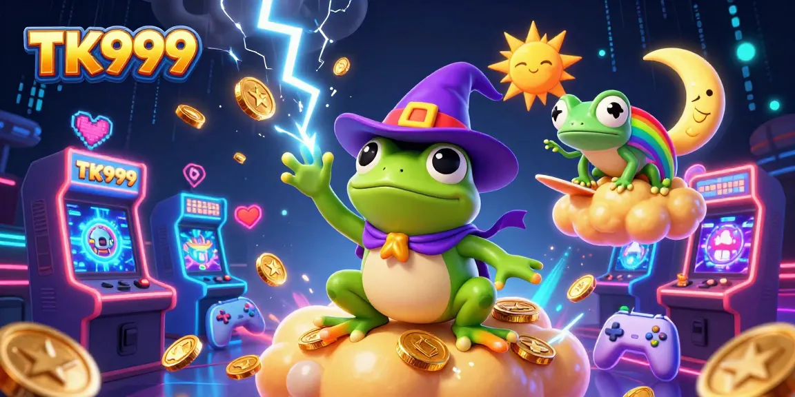 Experience TK999 now as a wizard frog and chameleon bring vibrant casino energy to life!