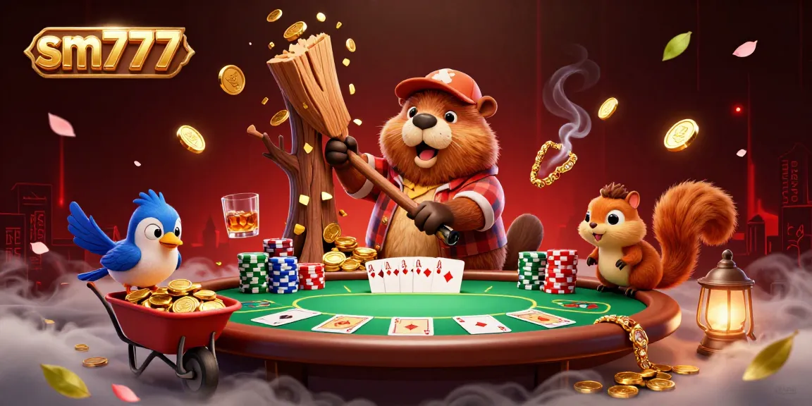 Experience the excitement of sm777 with vibrant gold coins raining down in this dynamic casino-themed illustration.